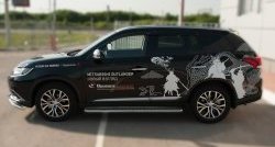 20 749 р. Широкая защита порогов Russtal Mitsubishi Outlander GF 2-ой рестайлинг (2015-2018)  с доставкой в г. Санкт‑Петербург. Увеличить фотографию 2