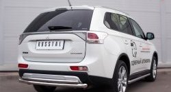 18 749 р. Защита заднего бампера (Ø63 и 42 мм, нержавейка) SLITKOFF  Mitsubishi Outlander  GF (2014-2016) 1-ый рестайлинг  с доставкой в г. Санкт‑Петербург. Увеличить фотографию 2