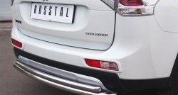 18 749 р. Защита заднего бампера (Ø63 и 42 мм, нержавейка) SLITKOFF  Mitsubishi Outlander  GF (2014-2016) 1-ый рестайлинг  с доставкой в г. Санкт‑Петербург. Увеличить фотографию 3