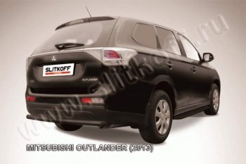 5 499 р. Защита задняя Slitkoff  Mitsubishi Outlander  GF (2012-2014) дорестайлинг (Цвет: серебристый)  с доставкой в г. Санкт‑Петербург. Увеличить фотографию 1