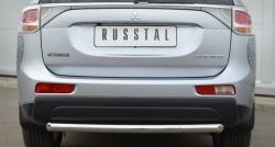 Одинарная защита заднего бампера из трубы диаметром 63 мм Russtal Mitsubishi Outlander GF дорестайлинг (2012-2014)