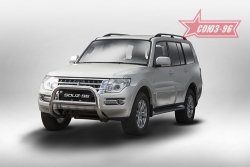 13 229 р. Защита переднего бампера Souz-96 (d76/60) Mitsubishi Pajero 4 V90 2-ой рестайлинг (2014-2020)  с доставкой в г. Санкт‑Петербург. Увеличить фотографию 1