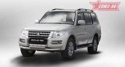 24 479 р. Защита переднего бампера двойная Souz-96 (d76/75х42). Mitsubishi Pajero 4 V90 2-ой рестайлинг (2014-2020)  с доставкой в г. Санкт‑Петербург. Увеличить фотографию 1