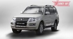 Защита переднего бампера из овальной трубы (d75х42) Souz-96 Mitsubishi Pajero 4 V90 2-ой рестайлинг (2014-2020)