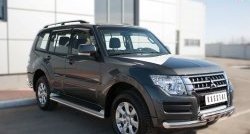 13 349 р. Защита порогов из круглой трубы диаметром 42 мм Russtal Mitsubishi Pajero 4 V90 2-ой рестайлинг (2014-2020)  с доставкой в г. Санкт‑Петербург. Увеличить фотографию 4