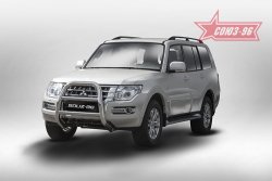 15 974 р. Защита переднего бампера Souz-96 (d76) Mitsubishi Pajero 4 V90 2-ой рестайлинг (2014-2020)  с доставкой в г. Санкт‑Петербург. Увеличить фотографию 1