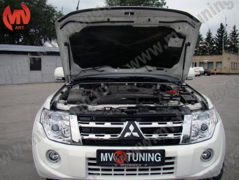 4 099 р. Упор капота MV-Tuning (двойной) Mitsubishi Pajero 4 V90 2-ой рестайлинг (2014-2020)  с доставкой в г. Санкт‑Петербург. Увеличить фотографию 3