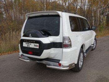 26 699 р. Защита заднего бампера (уголки двойные) ТСС 76,1/42,4 мм  Mitsubishi Pajero  4 V90 (2014-2020) 2-ой рестайлинг  с доставкой в г. Санкт‑Петербург. Увеличить фотографию 1