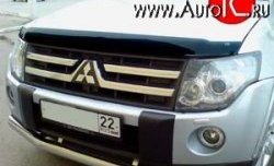 2 699 р. Дефлектор капота NovLine Mitsubishi Pajero 4 V80 дорестайлинг (2006-2011)  с доставкой в г. Санкт‑Петербург. Увеличить фотографию 1