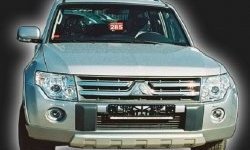 11 549 р. Накладка на передний бампер (Wagon) CT Mitsubishi Pajero 4 V90 дорестайлинг (2006-2011) (Неокрашенная)  с доставкой в г. Санкт‑Петербург. Увеличить фотографию 2