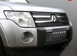 5 799 р. Декоративная вставка воздухозаборника дорестайлинг Berkut Mitsubishi Pajero 4 V90 дорестайлинг (2006-2011)  с доставкой в г. Санкт‑Петербург. Увеличить фотографию 1