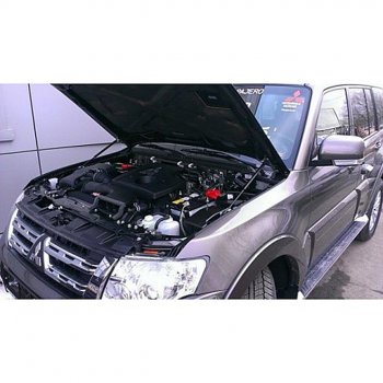 2 349 р. Упоры капота Russtal Mitsubishi Pajero 4 V80 дорестайлинг (2006-2011)  с доставкой в г. Санкт‑Петербург. Увеличить фотографию 1