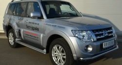 12 499 р. Одинарная защита переднего бампера диаметром 63 мм Russtal Mitsubishi Pajero 4 V90 1-ый рестайлинг (2011-2015)  с доставкой в г. Санкт‑Петербург. Увеличить фотографию 4