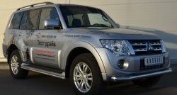 14 599 р. Одинарная защита переднего бампера диаметром 76 мм Russtal Mitsubishi Pajero 4 V90 1-ый рестайлинг (2011-2015)  с доставкой в г. Санкт‑Петербург. Увеличить фотографию 4