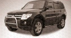 Усиленная низкая защита переднего бампера из трубы диаметром 57 мм Slitkoff Mitsubishi Pajero 4 V90 1-ый рестайлинг (2011-2015)