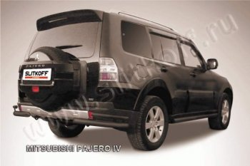 8 699 р. Уголки d76+d42 двойные  Mitsubishi Pajero  4 V90 (2006-2015) дорестайлинг, 1-ый рестайлинг (Цвет: серебристый)  с доставкой в г. Санкт‑Петербург. Увеличить фотографию 1