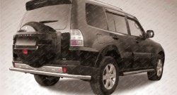 11 699 р. Защита заднего бампера из длинной трубы диаметром 76 мм Slitkoff  Mitsubishi Pajero  4 V90 (2006-2015) дорестайлинг, 1-ый рестайлинг (Нержавейка, Полированная)  с доставкой в г. Санкт‑Петербург. Увеличить фотографию 1