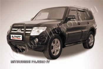 15 949 р. Кенгурятник d57 высокий  Mitsubishi Pajero ( 4 V90,  4 V80) (2006-2015) дорестайлинг, дорестайлинг, 1-ый рестайлинг, 3 дв. 1-ый рестайлинг (Цвет: серебристый)  с доставкой в г. Санкт‑Петербург. Увеличить фотографию 1