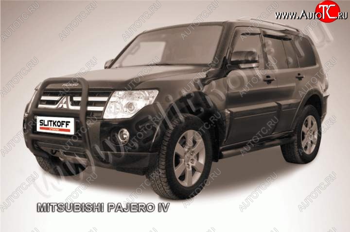 15 949 р. Кенгурятник d57 высокий  Mitsubishi Pajero ( 4 V90,  4 V80) (2006-2015) дорестайлинг, дорестайлинг, 1-ый рестайлинг, 3 дв. 1-ый рестайлинг (Цвет: серебристый)  с доставкой в г. Санкт‑Петербург