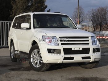 8 199 р. Решётка радиатора BROOMER Design  Mitsubishi Pajero ( 4 V90,  4 V80) (2006-2015) дорестайлинг, дорестайлинг, 1-ый рестайлинг, 3 дв. 1-ый рестайлинг (Неокрашенная)  с доставкой в г. Санкт‑Петербург. Увеличить фотографию 4