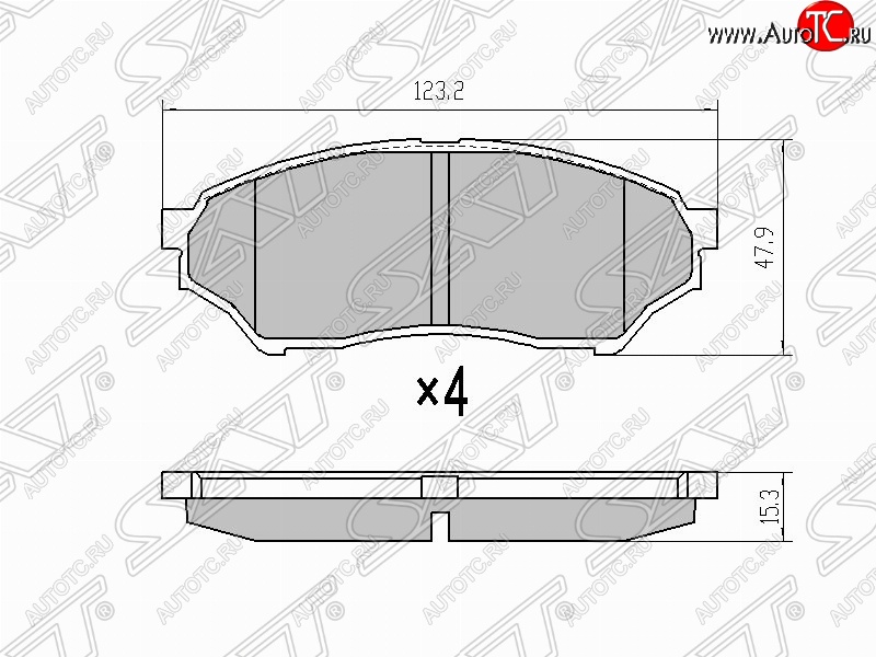 1 019 р. Колодки тормозные (передние) SAT  Mitsubishi Pajero Mini  H53/H58 (1998-2012)  с доставкой в г. Санкт‑Петербург