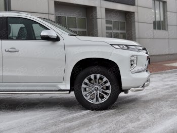 23 999 р. Защита переднего бампера Russtal (Ø63 мм с уголками, нержавейка) Mitsubishi Pajero Sport QF рестайлинг (2019-2022)  с доставкой в г. Санкт‑Петербург. Увеличить фотографию 4