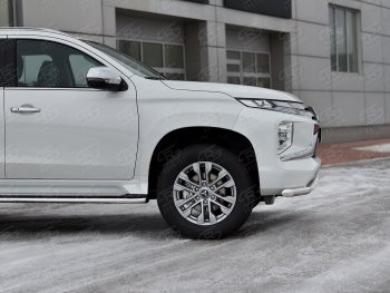 13 549 р. Защита переднего бампера Russtal (Ø63 мм, нержавейка)  Mitsubishi Pajero Sport  QF (2019-2022) рестайлинг  с доставкой в г. Санкт‑Петербург. Увеличить фотографию 4