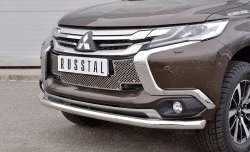 3 749 р. Защитная решётка в воздуховод бампера Berkut (нержавейка) Mitsubishi Pajero Sport QE дорестайлинг (2015-2021)  с доставкой в г. Санкт‑Петербург. Увеличить фотографию 2