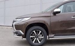 11 999 р. Защита переднего бампера (Ø63 мм, нержавейка) Russtal Mitsubishi Pajero Sport QE дорестайлинг (2015-2021)  с доставкой в г. Санкт‑Петербург. Увеличить фотографию 4