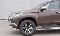 12 999 р. Защита переднего бампера (Ø76 мм, нержавейка) Russtal Mitsubishi Pajero Sport QE дорестайлинг (2015-2021)  с доставкой в г. Санкт‑Петербург. Увеличить фотографию 4