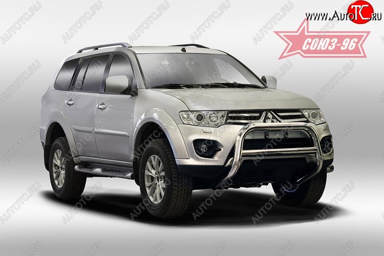 14 417 р. Защита переднего бампера Souz-96 (d76) Mitsubishi Pajero Sport QE дорестайлинг (2015-2021)  с доставкой в г. Санкт‑Петербург