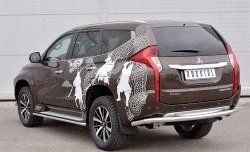 20 999 р. Защита заднего бампера (Ø63 мм, нержавейка) SLITKOFF Mitsubishi Pajero Sport QE дорестайлинг (2015-2021)  с доставкой в г. Санкт‑Петербург. Увеличить фотографию 2