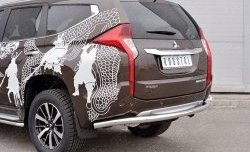 20 999 р. Защита заднего бампера (Ø63 мм, нержавейка) SLITKOFF Mitsubishi Pajero Sport QE дорестайлинг (2015-2021)  с доставкой в г. Санкт‑Петербург. Увеличить фотографию 4