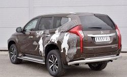 16 949 р. Защита заднего бампера (Ø76 мм, нержавейка) SLITKOFF  Mitsubishi Pajero Sport  QE (2015-2021) дорестайлинг  с доставкой в г. Санкт‑Петербург. Увеличить фотографию 2