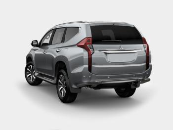 Защита заднего бампера Russtal (Ø63 мм уголки, окрашенная) Mitsubishi Pajero Sport QE дорестайлинг (2015-2021)  (цвет черный муар)