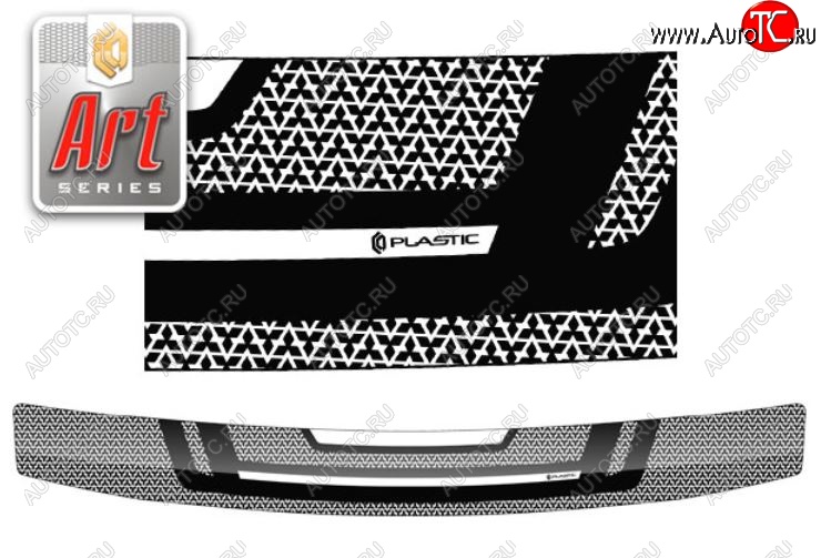 2 059 р. Дефлектор капота CA-Plastiс  Mitsubishi Pajero Sport  1 PA (1996-2008) (Серия Art черная)  с доставкой в г. Санкт‑Петербург