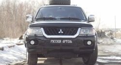 1 879 р. Защитная сетка решетки переднего бампера РА  Mitsubishi Pajero Sport  PA (1996-2004) дорестайлинг  с доставкой в г. Санкт‑Петербург. Увеличить фотографию 2