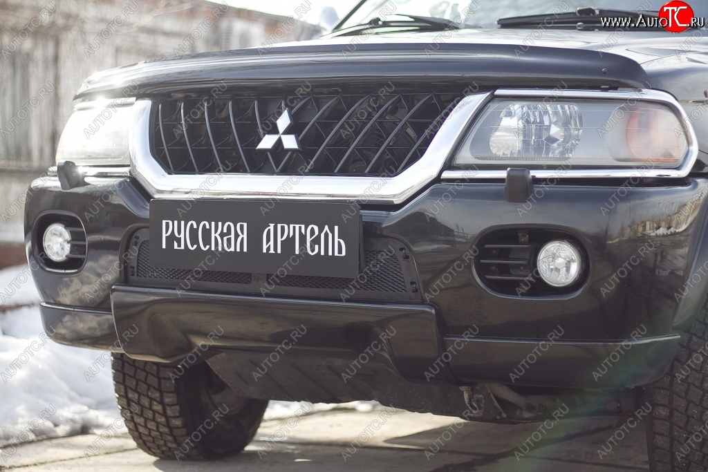 1 879 р. Защитная сетка решетки переднего бампера РА  Mitsubishi Pajero Sport  PA (1996-2004) дорестайлинг  с доставкой в г. Санкт‑Петербург