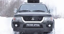 739 р. Зимняя заглушка решетки переднего бампера РА  Mitsubishi Pajero Sport  1 PA (1996-2004)  с доставкой в г. Санкт‑Петербург. Увеличить фотографию 3