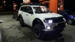 15 349 р. Накладки на колёсные арки BUSHWACKER Mitsubishi Pajero Sport PB дорестайлинг (2008-2013) (Неокрашенные)  с доставкой в г. Санкт‑Петербург. Увеличить фотографию 1