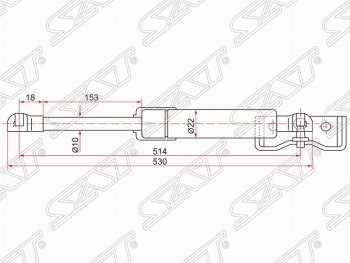 1 299 р. Газовый упор крышки багажника SAT  Mitsubishi Pajero Sport  PB (2008-2013) дорестайлинг  с доставкой в г. Санкт‑Петербург. Увеличить фотографию 1