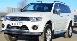 10 899 р. Защита переднего бампера (2 трубыØ63 мм, нержавейка) Russtal  Mitsubishi Pajero Sport  3 PB (2013-2017)  с доставкой в г. Санкт‑Петербург. Увеличить фотографию 4