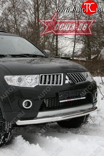 10 349 р. Защита переднего бампера одинарная Souz-96 (d60)  Mitsubishi Pajero Sport  PB (2008-2013) дорестайлинг  с доставкой в г. Санкт‑Петербург