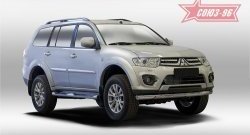 Защита переднего бампера одинарная из овальной трубы Souz-96 (d75х42). Mitsubishi Pajero Sport PB дорестайлинг (2008-2013)