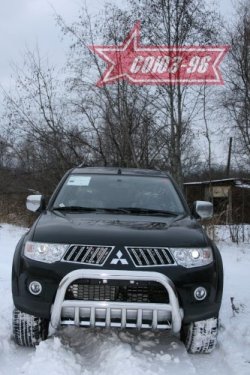 18 314 р. Защита переднего бампера Souz-96 (d76) Mitsubishi Pajero Sport PB дорестайлинг (2008-2013)  с доставкой в г. Санкт‑Петербург. Увеличить фотографию 2