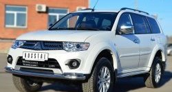 15 649 р. Защита переднего бампера (2 трубыØ63 и 42 мм, нержавейка) Russtal Mitsubishi Pajero Sport PB рестайлинг (2013-2017)  с доставкой в г. Санкт‑Петербург. Увеличить фотографию 4