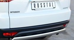 Защита заднего бампера (Ø75x42 мм, нержавейка) Russtal Mitsubishi Pajero Sport PB рестайлинг (2013-2017)