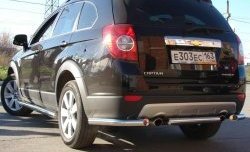 Защита заднего бампера из труб d63.5 Metall-design Chevrolet Captiva  дорестайлинг (2006-2011)