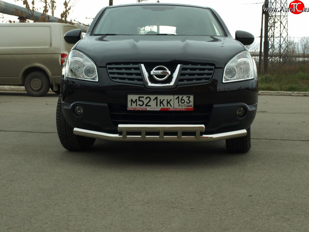 12 449 р. Защита переднего бампера 63,5 мм Nissan Qashqai 1 дорестайлинг (2007-2010)  с доставкой в г. Санкт‑Петербург