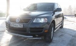 13 699 р. Двойная Защита переднего бампера Metall Design Volkswagen Touareg GP дорестайлинг (2002-2007)  с доставкой в г. Санкт‑Петербург. Увеличить фотографию 2